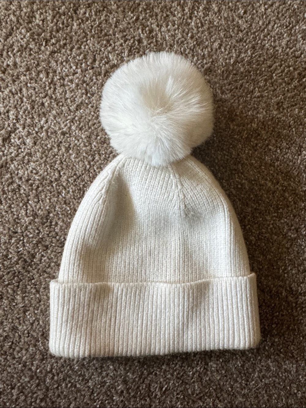 Vince Camuto Cream Knit Pom Beanie